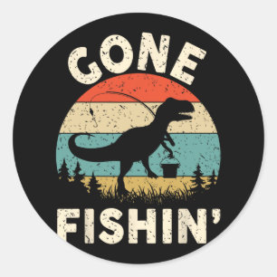 Pegatina Redonda Camiseta de pesca divertida hombres mujeres niños 