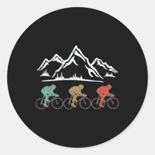 Pegatina Redonda Camiseta de regalo de ciclismo de montaña para cic