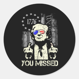 Pegatina Redonda Camiseta de seguidores de Trump te extrañé Trump d