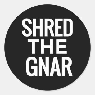 Pegatina Redonda Camiseta De Snowboard T - Shred The Gnar