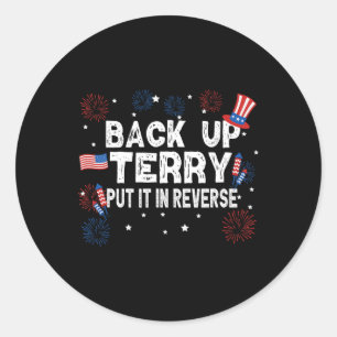 Pegatina Redonda Camiseta de Terry de Reversa Ponla en Marcha Inver