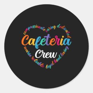 Pegatina Redonda Camiseta de tripulación de cafetería escolar Ck pa