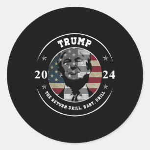 Pegatina Redonda Camiseta de Trump Taladro Byby Sarcástico Republic