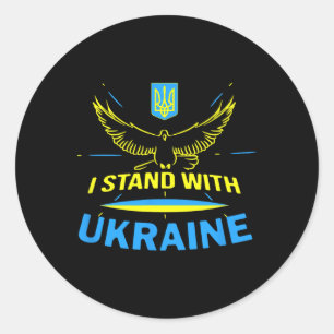 Pegatina Redonda Camiseta de Ucrania Bandera ucraniana Orgullo Apoy