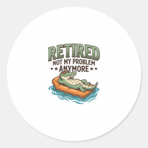Pegatina Redonda Camiseta de vacaciones de caimán no es mi problema