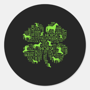 Pegatina Redonda Camiseta del Día de San Patricio para caballo - Te