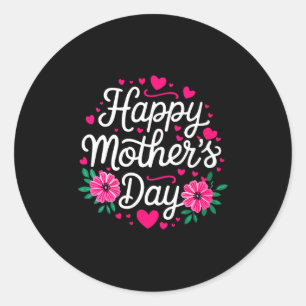 Pegatina Redonda Camiseta del día feliz de la madre mujeres mamá ab