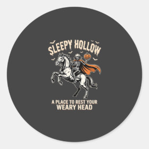 Pegatina Redonda Camiseta del Jinete sin Cabeza Sleepy Hollow Hallo