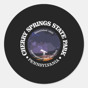 Pegatina Redonda Camiseta del parque estatal Cherry Springs Diverti