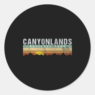 Pegatina Redonda Camiseta del Parque Nacional Canyonlands - Camping