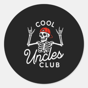 Pegatina Redonda Camiseta del Tío Club de Tíos Geniales Esqueleto D