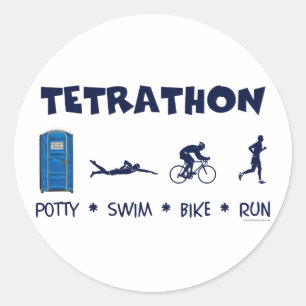 Pegatina Redonda Camiseta del Triathlon de Tetrathon