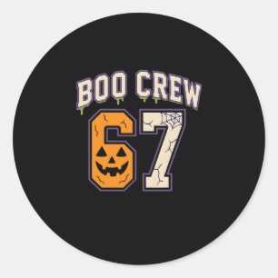 Pegatina Redonda Camiseta deportiva 67 Halloween Boo Crew Brainrot