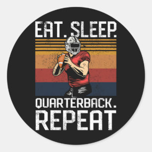 Pegatina Redonda Camiseta deportiva de fútbol americano Quarterback