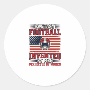 Pegatina Redonda Camiseta Deportiva Vintage de Fútbol Femenino Fant