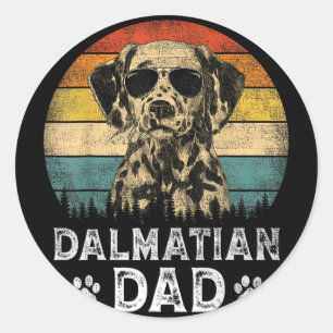Pegatina Redonda Camiseta Día del Padre para Amantes de Perros Dálm