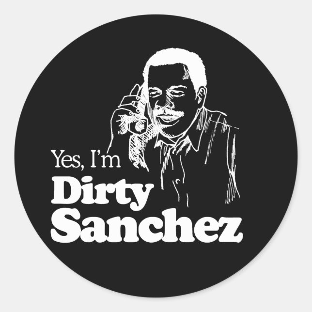 Pegatina Redonda Camiseta DIRTY SANCHEZ 4 (Anverso)