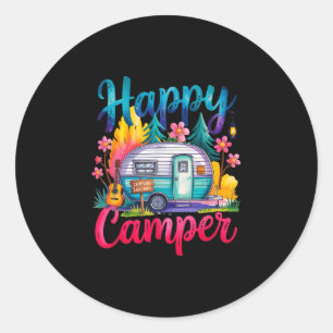 Pegatina Redonda Camiseta divertida de campamento feliz para niños