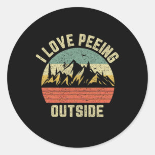 Pegatina Redonda Camiseta Divertida de Camping Hiking al Aire Libre