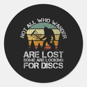 Pegatina Redonda Camiseta divertida de Disc Golf Bigfoot para hombr