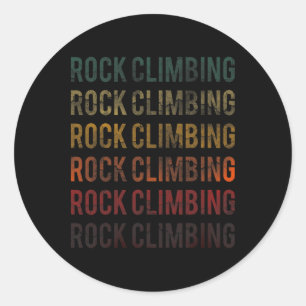 Pegatina Redonda Camiseta divertida de escalada en roca con estilo 