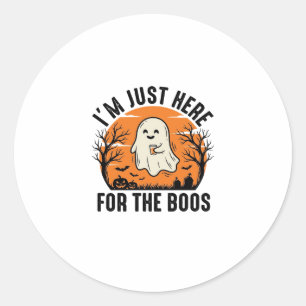 Pegatina Redonda Camiseta Divertida de Fantasma de Halloween Solo E