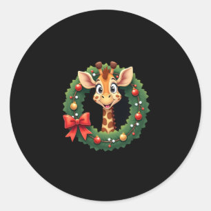 Pegatina Redonda Camiseta divertida de jirafa animal meme cara fest