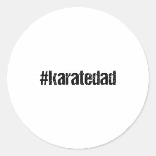 Pegatina Redonda Camiseta divertida de karate padre Karatedad 