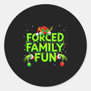 Pegatina Redonda Camiseta divertida de Navidad para diversión famil
