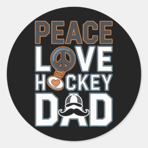 Pegatina Redonda Camiseta divertida de papá de hockey sobre hielo,