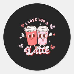 Pegatina Redonda Camiseta divertida de San Valentín Te quiero mucho