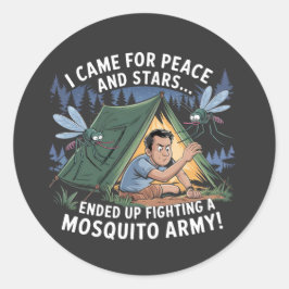 Pegatina Redonda Camiseta divertida del ejército de los mosquitos c