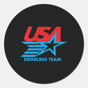 Pegatina Redonda Camiseta divertida Día de la Independencia Usa Equ