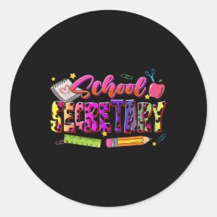 Pegatina Redonda Camiseta Divertida Escolar Gafas Lápiz De Regreso