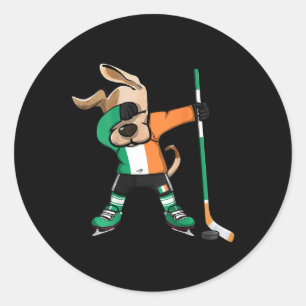 Pegatina Redonda Camiseta divertida para aficionados al hockey sobr