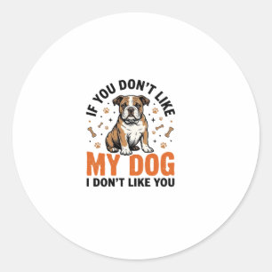 Pegatina Redonda Camiseta divertida para amante de perros con cita 