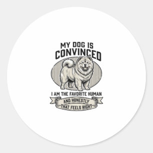 Pegatina Redonda Camiseta divertida para amantes de perros con Chow