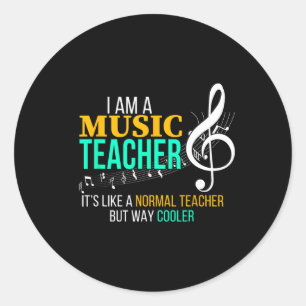 Pegatina Redonda Camiseta divertida para profesor de música Profeso