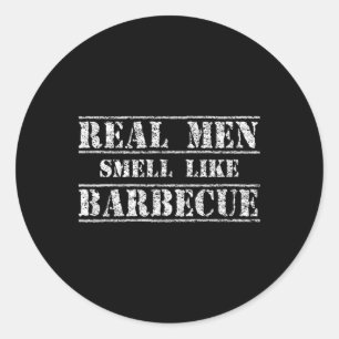 Pegatina Redonda Camiseta Divertida Regalo Parrilla Asar Carne Homb