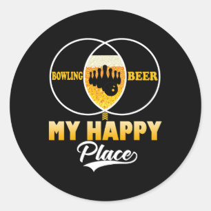 Pegatina Redonda Camiseta divertida regalo perfecto cerveza de bolo