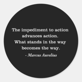 Pegatina Redonda Camiseta estoica de citas de Marcus Aurelius