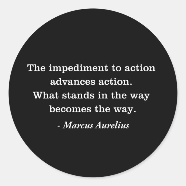 Pegatina Redonda Camiseta estoica de citas de Marcus Aurelius (Anverso)