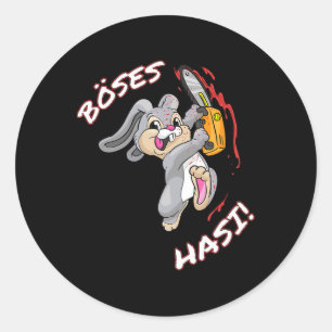 Pegatina Redonda Camiseta Evil Hasi Conejo de Pascua Carnaval de Ha