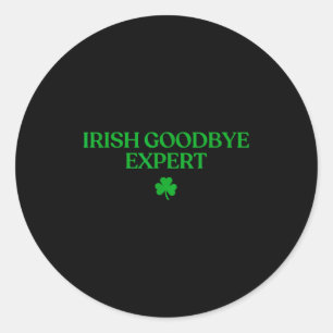 Pegatina Redonda Camiseta experta en adiós irlandés divertido día d