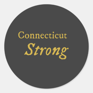 Pegatina Redonda Camiseta fuerte de Connecticut