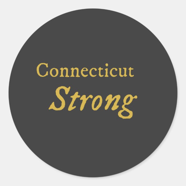 Pegatina Redonda Camiseta fuerte de Connecticut (Anverso)