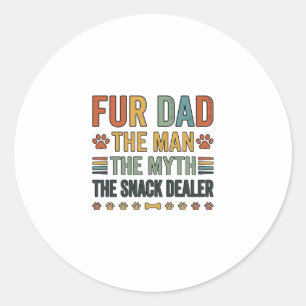 Pegatina Redonda Camiseta Fur Dad The Snack Dealer Vintage Dog Love