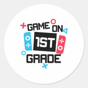 Pegatina Redonda Camiseta Gamer Ck Para Ir Al Colegio Niño Juego Ac