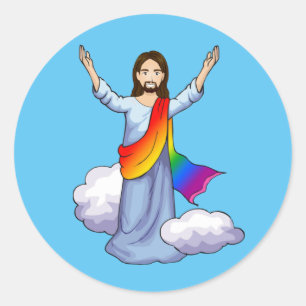 Pegatina Redonda Camiseta GAY JESÚS