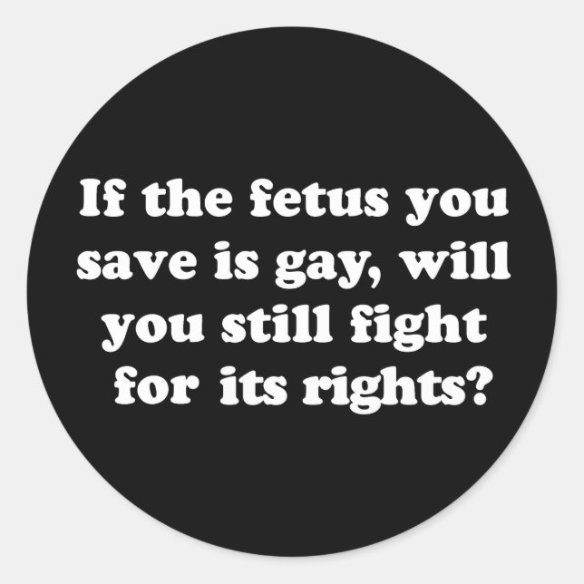 Pegatina Redonda Camiseta Gay Rights (Anverso)